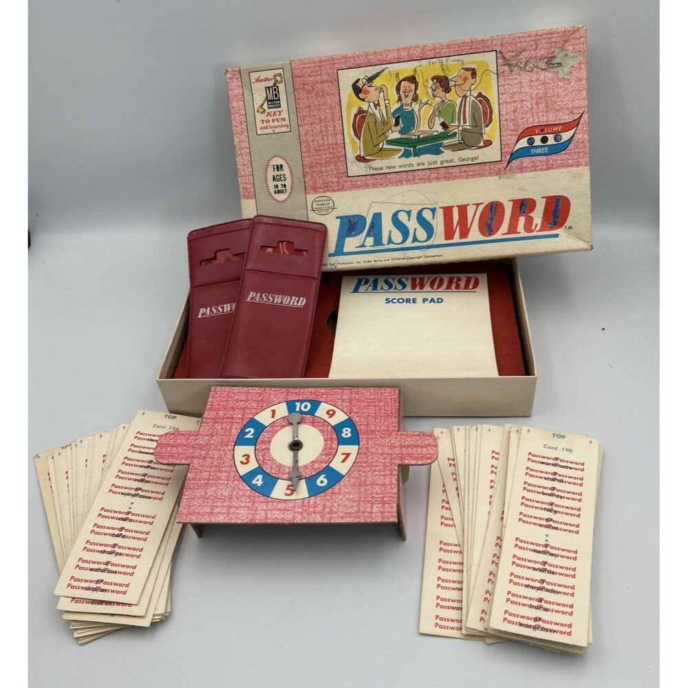 Vintage 1962 Milton Bradley Password Volume Three Board Game 4260